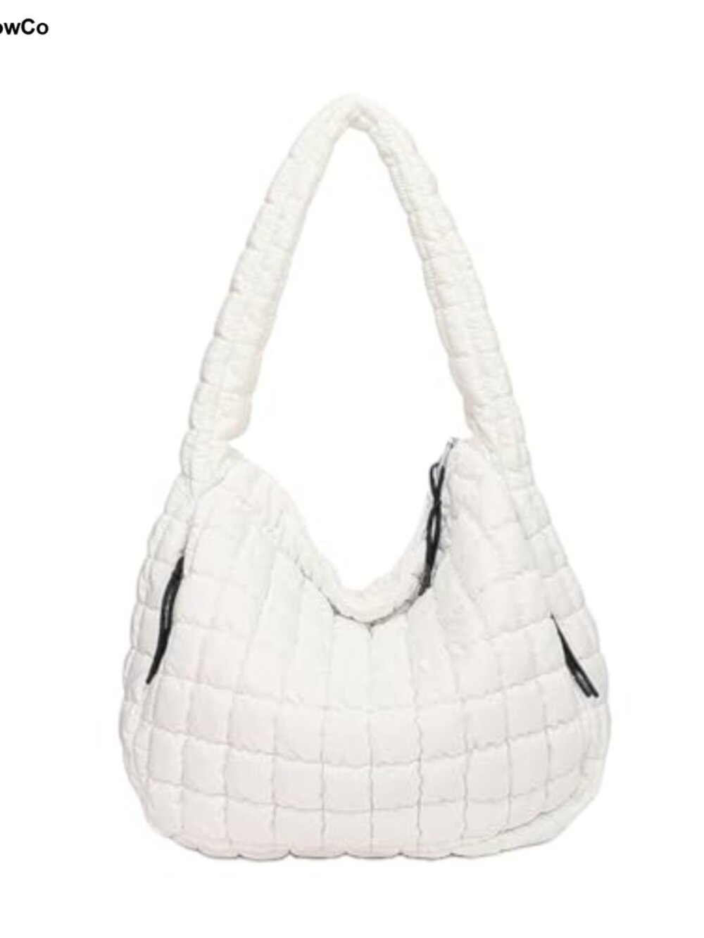 Quilted Puffer Hobo Bag Large Nylon Crossbody Tote Lightweight Zip